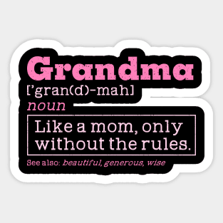 Grandma definition Sticker